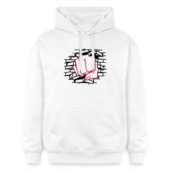 Fist dick, fist, beating - Gildan Unisex Softstyle® Midweight Hoodie - white - Front - Liana (172cm) & Jaron (178cm)