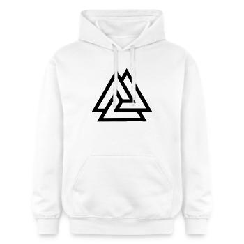 Valknut knot fallen in battle - Gildan Unisex Softstyle® Midweight Hoodie - white - Front - Liana (172cm) & Jaron (178cm)