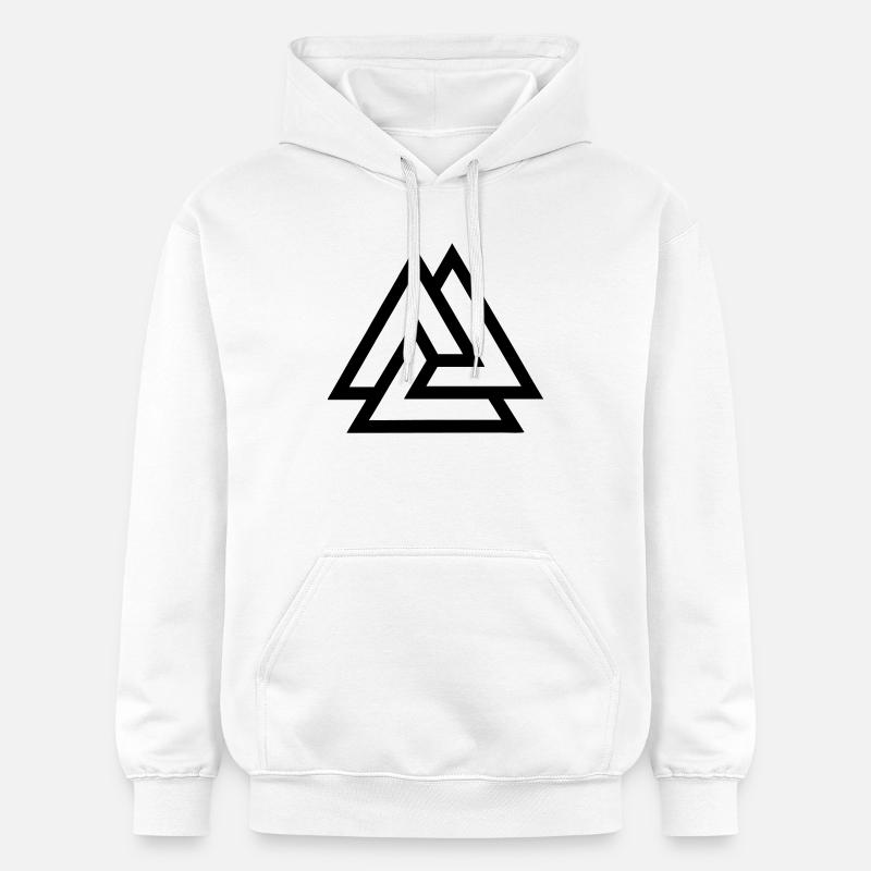 Nœud valknut tombé au combat - Sweat à capuche Softstyle® Gildan Unisexe - blanc