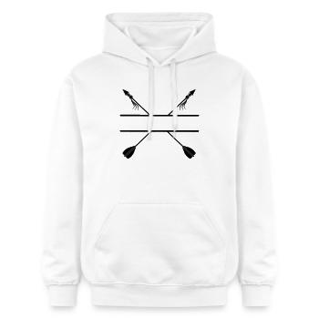 Tir à l’arc Viking arrows - Sweat à capuche Softstyle® Gildan Unisexe - blanc - Devant - Liana (172cm) & Jaron (178cm)