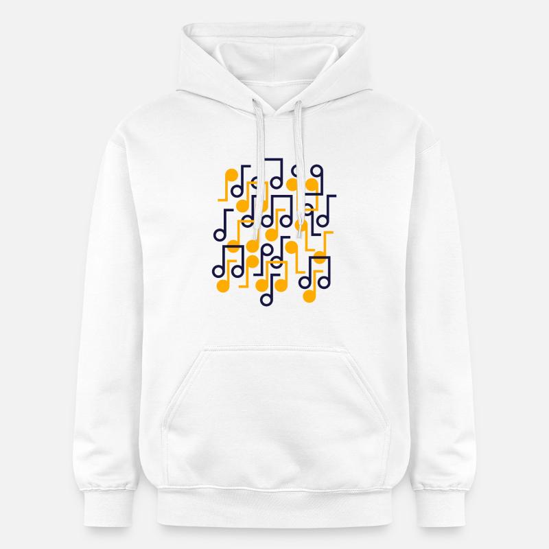 Notes de musique Style rétro motif - Sweat à capuche Softstyle® Gildan Unisexe - blanc