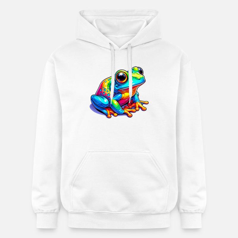 Grenouille - Sweat à capuche Softstyle® Gildan Unisexe - blanc