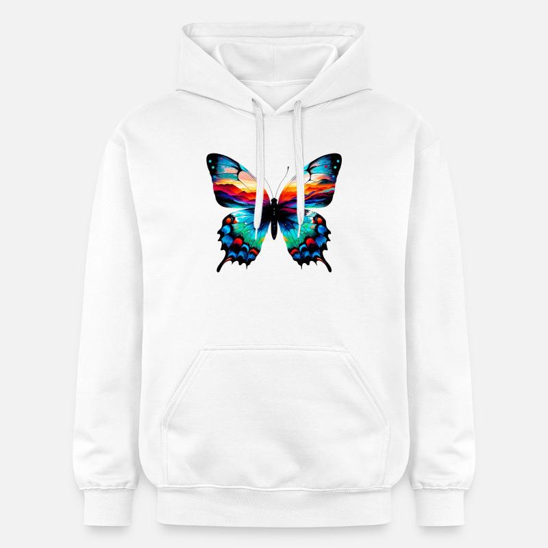Papillon - Sweat à capuche Softstyle® Gildan Unisexe - blanc