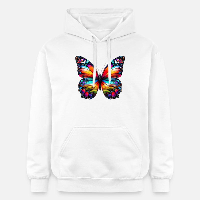 Papillon - Sweat à capuche Softstyle® Gildan Unisexe - blanc