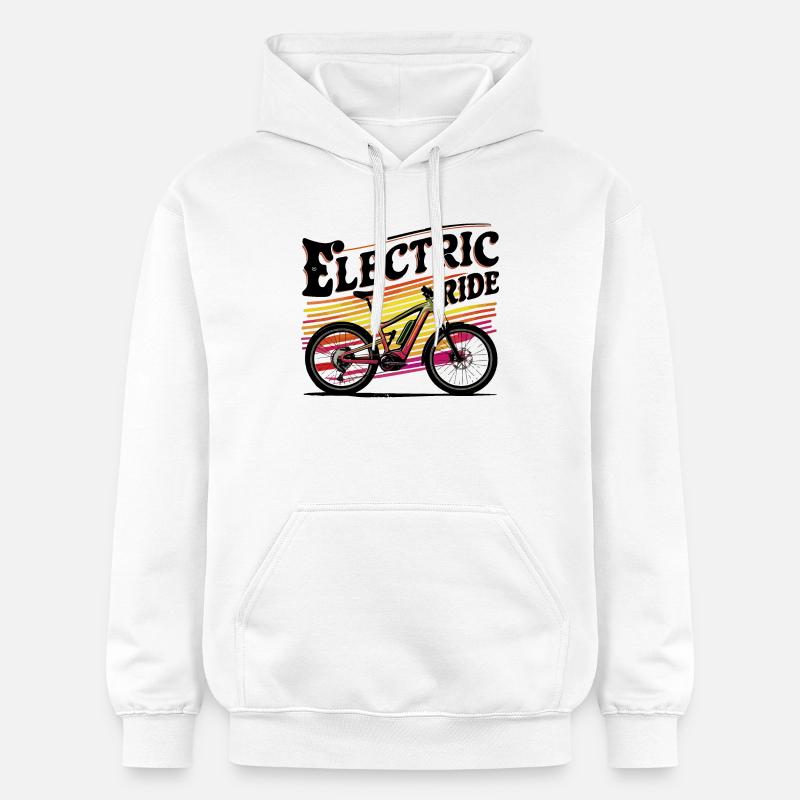 Illustration d’aventure à vélo vibrante - Sweat à capuche Softstyle® Gildan Unisexe - blanc