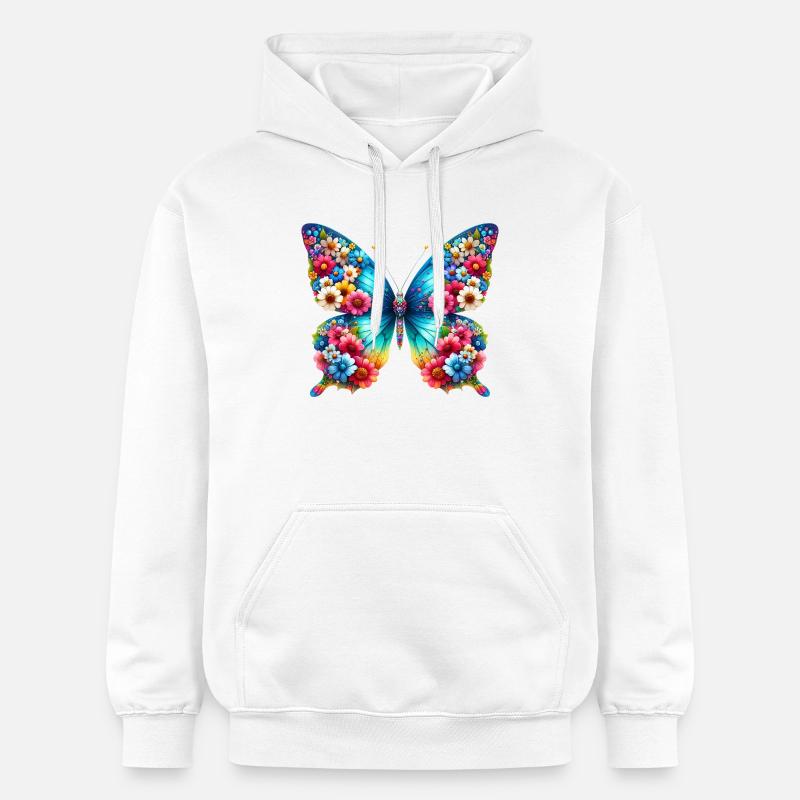 Papillon - Sweat à capuche Softstyle® Gildan Unisexe - blanc