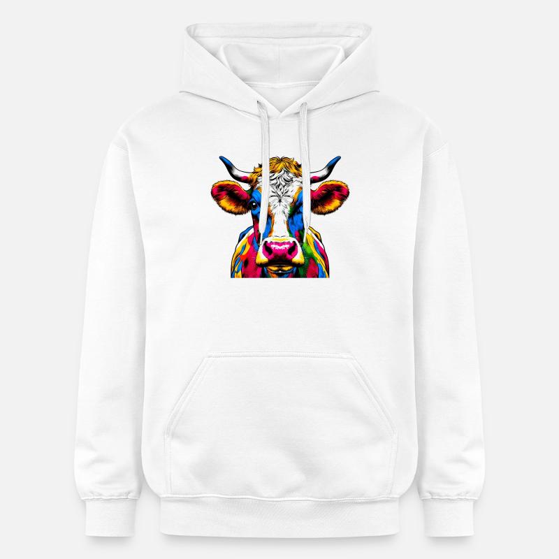 Vache - Sweat à capuche Softstyle® Gildan Unisexe - blanc