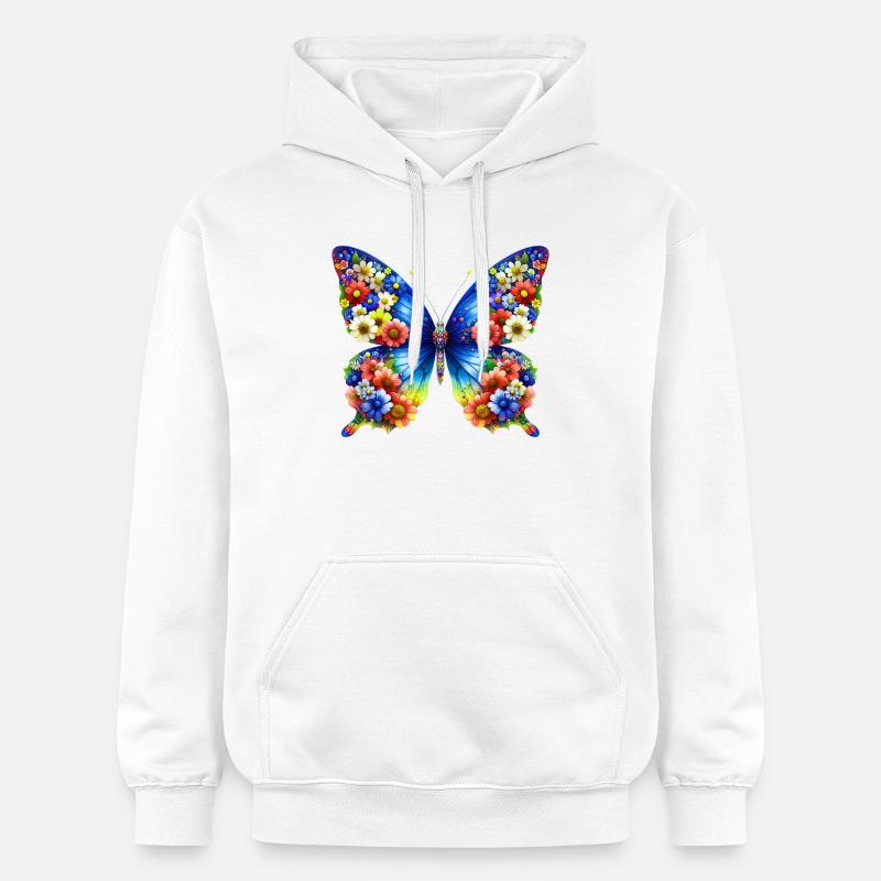 Papillon - Sweat à capuche Softstyle® Gildan Unisexe - blanc