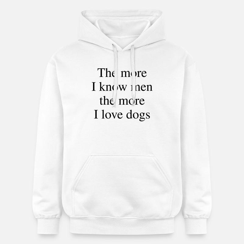 Plus j’aime les chiens - Sweat à capuche Softstyle® Gildan Unisexe - blanc