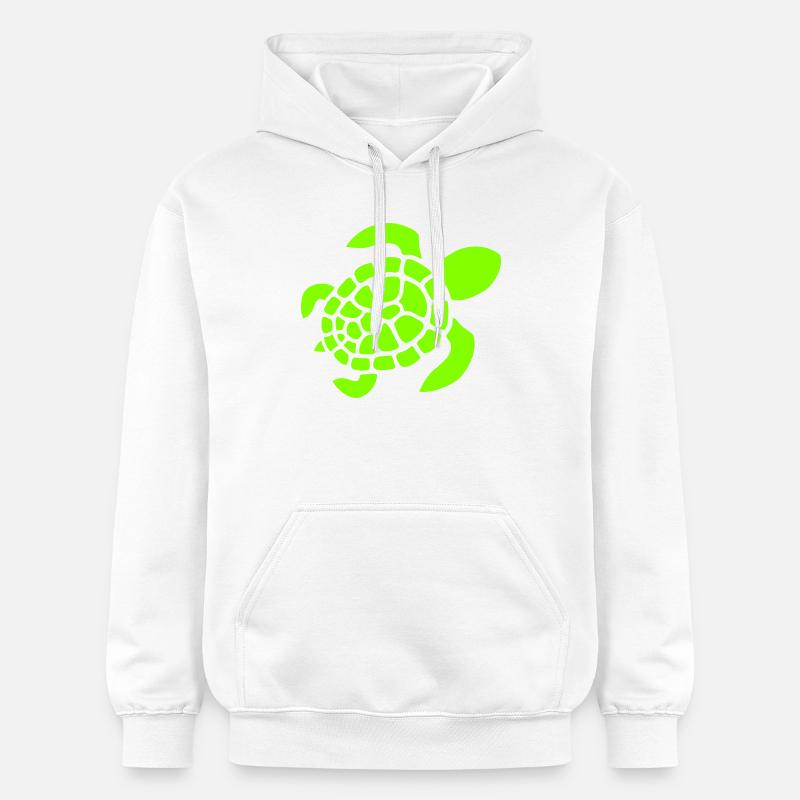 Turtle Logo Turtle Shell Pattern Icon - Gildan Unisex Softstyle® Midweight Hoodie - white