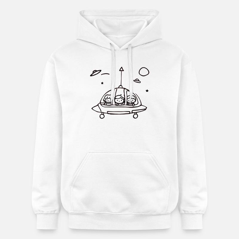 Petit équipage d’OVNI dans l’espace - Sweat à capuche Softstyle® Gildan Unisexe - blanc