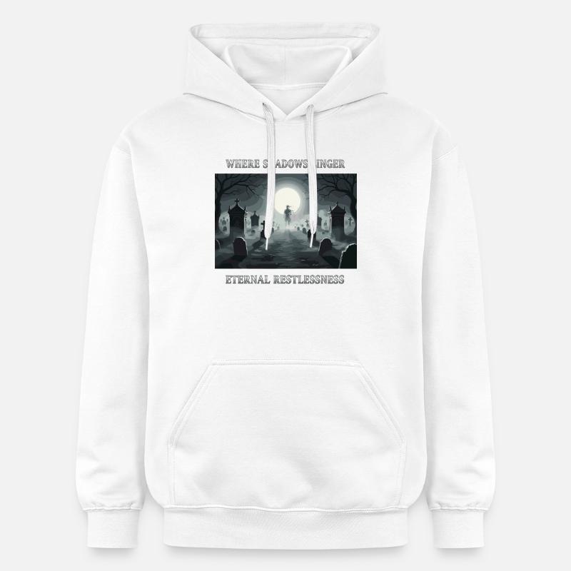 Ombres éternelles dans le cimetière - Sweat à capuche Softstyle® Gildan Unisexe - blanc