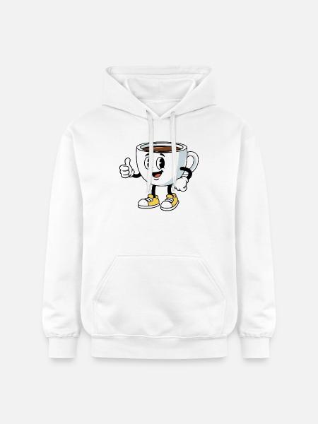Cartoon Coffee Cup Funny Coffee Comic - Gildan Unisex Softstyle® Midweight Hoodie - white