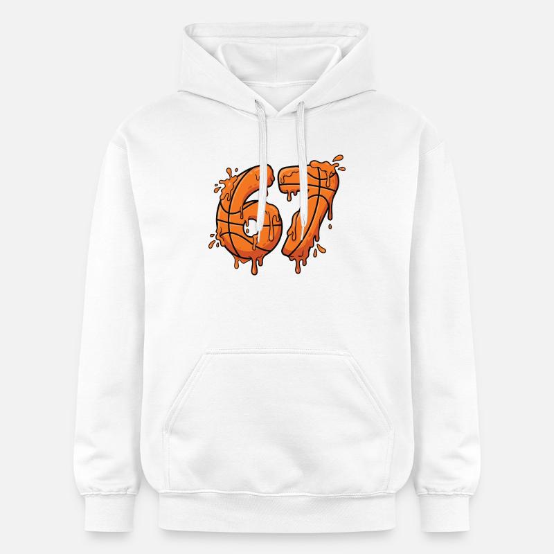 67 Graffiti de basket mème - Sweat à capuche Softstyle® Gildan Unisexe - blanc
