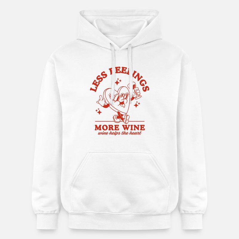 Moins de sentiments Plus de vin - Sweat à capuche Softstyle® Gildan Unisexe - blanc