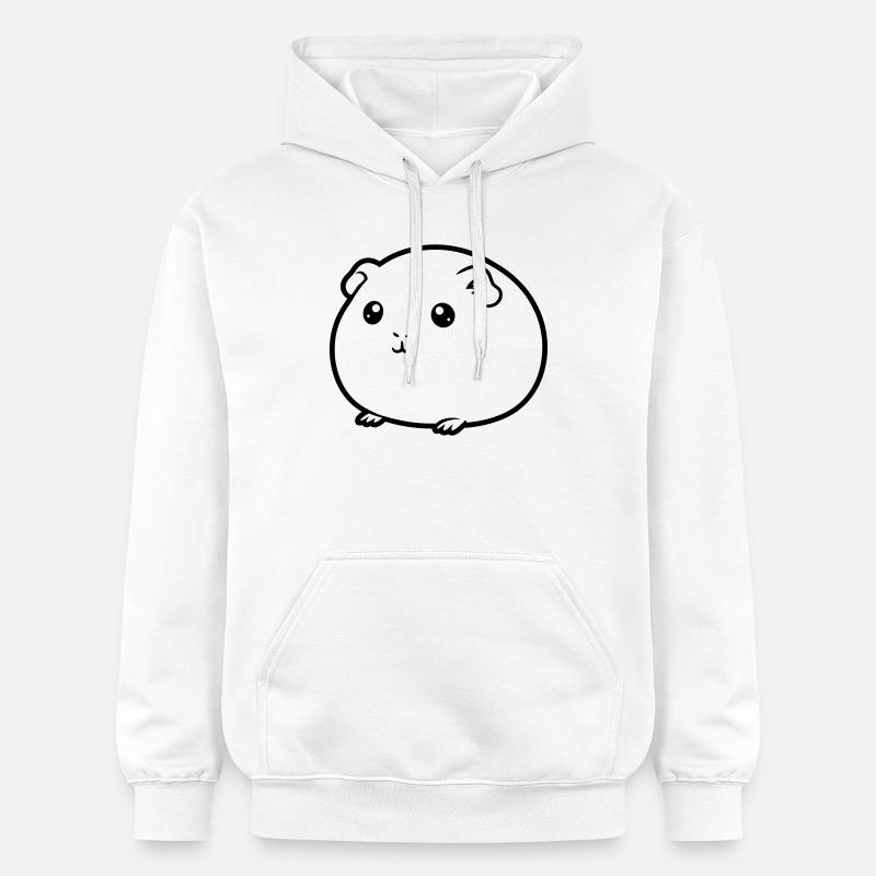 Silhouette de bande dessinée cobaye grasse - Sweat à capuche Softstyle® Gildan Unisexe - blanc