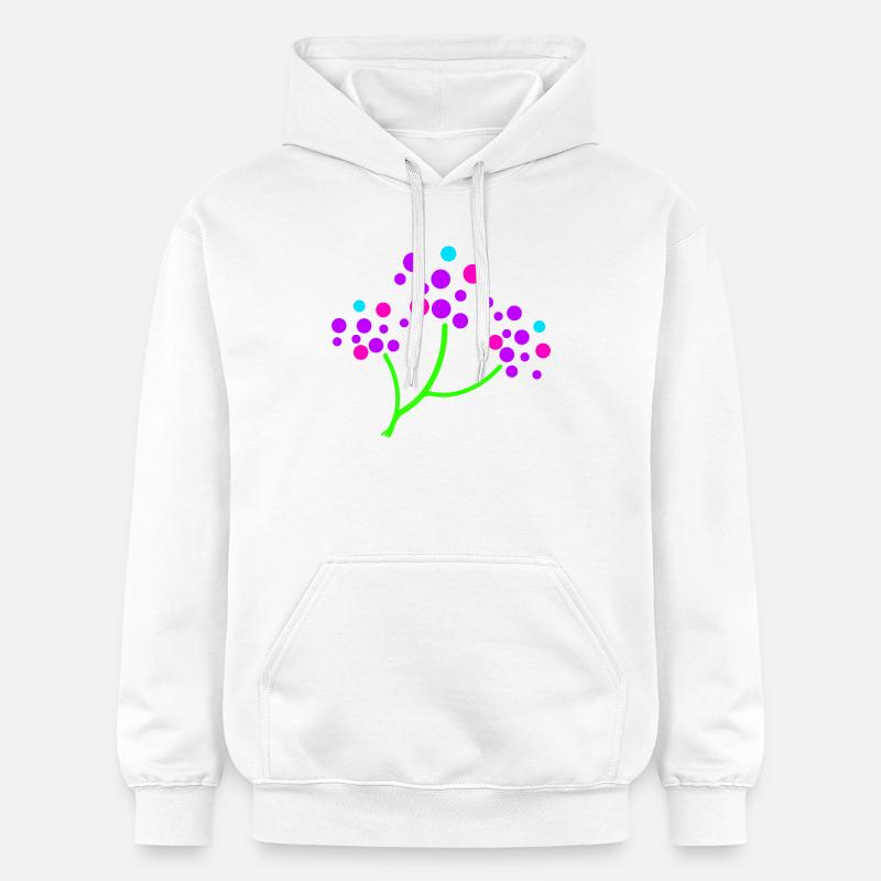 Branche Fleurs de Néon - Sweat à capuche Softstyle® Gildan Unisexe - blanc