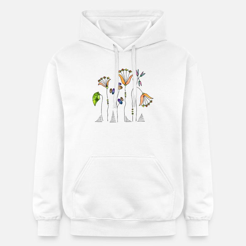 Fleur - Sweat à capuche Softstyle® Gildan Unisexe - blanc