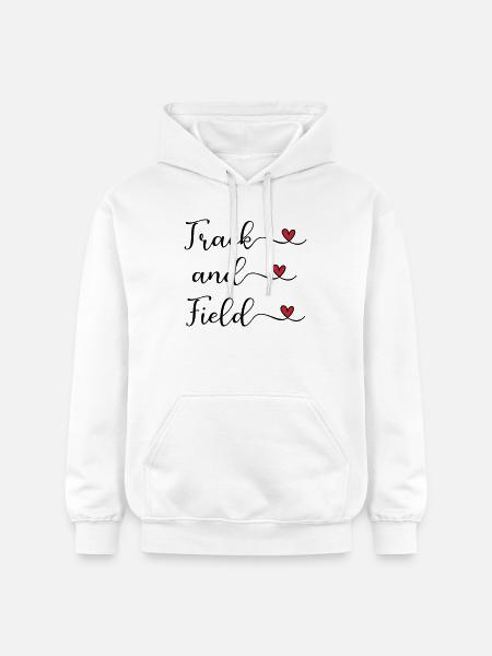 Handgeschriebenes Leichtathletik-Logo mit Herzen - Gildan Unisex Softstyle® Midweight Hoodie - Weiß