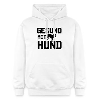 Gesund mit Hund, Hunde, Tier, Medizin, Geschenk - Gildan Unisex Softstyle® Midweight Hoodie - Weiß - Vorne - Liana (172cm) & Jaron (178cm)