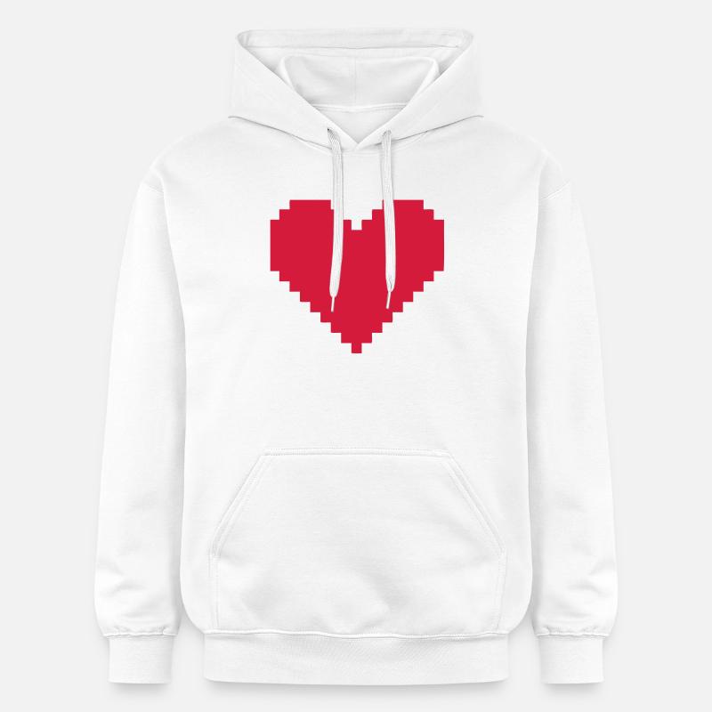 coeur pixel - Sweat à capuche Softstyle® Gildan Unisexe - blanc