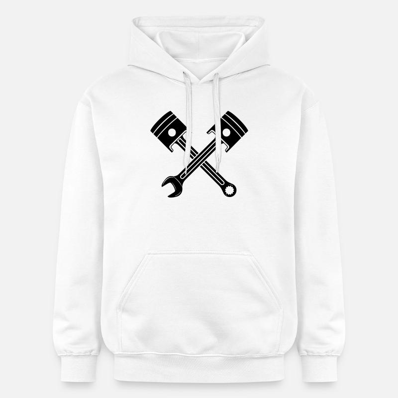 Clé de piston du moteur croisée - Sweat à capuche Softstyle® Gildan Unisexe - blanc