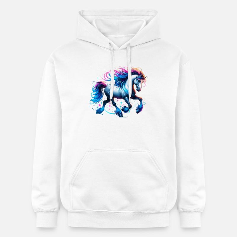 Cheval - Sweat à capuche Softstyle® Gildan Unisexe - blanc