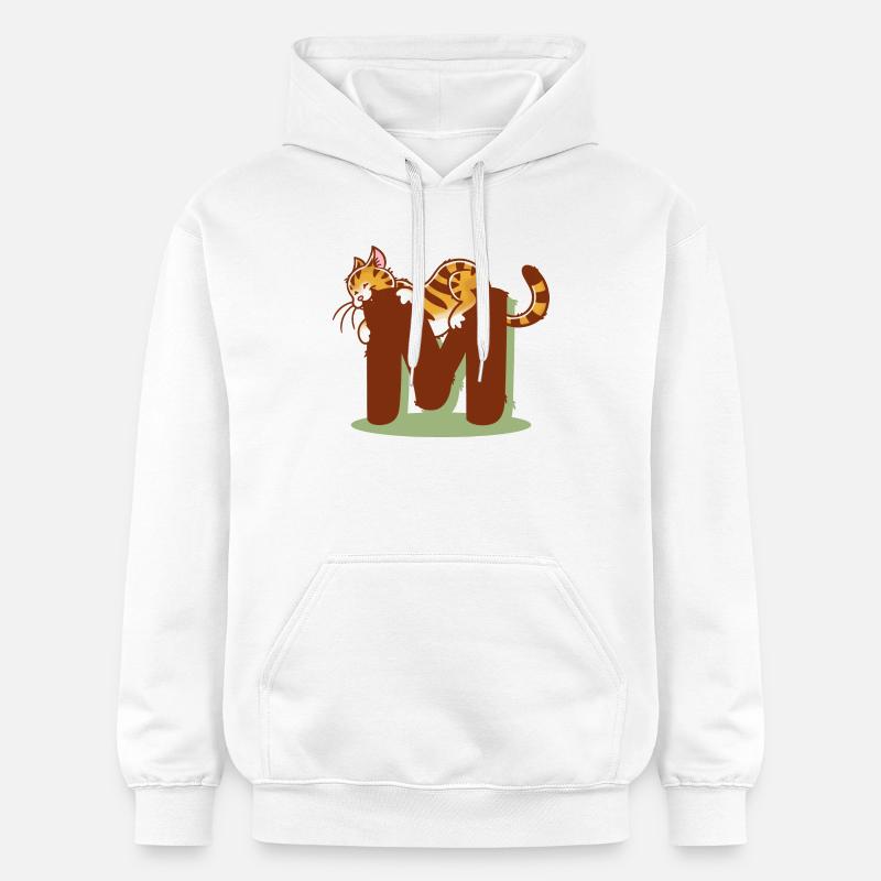 Lettre M Cat - Sweat à capuche Softstyle® Gildan Unisexe - blanc