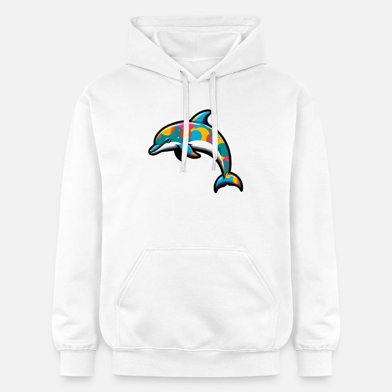 Dauphin - Sweat à capuche Softstyle® Gildan Unisexe - blanc