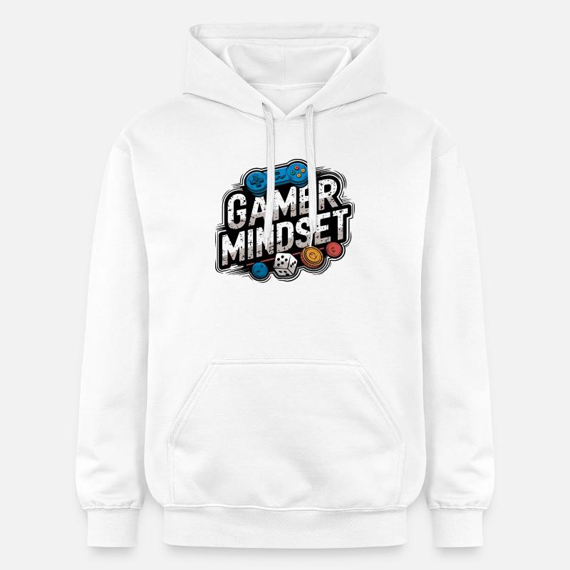 Gamer Mindset Design de jeu rétro - Sweat à capuche Softstyle® Gildan Unisexe - blanc
