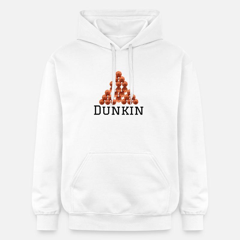 Logo pyramidal de basket-ball - Sweat à capuche Softstyle® Gildan Unisexe - blanc