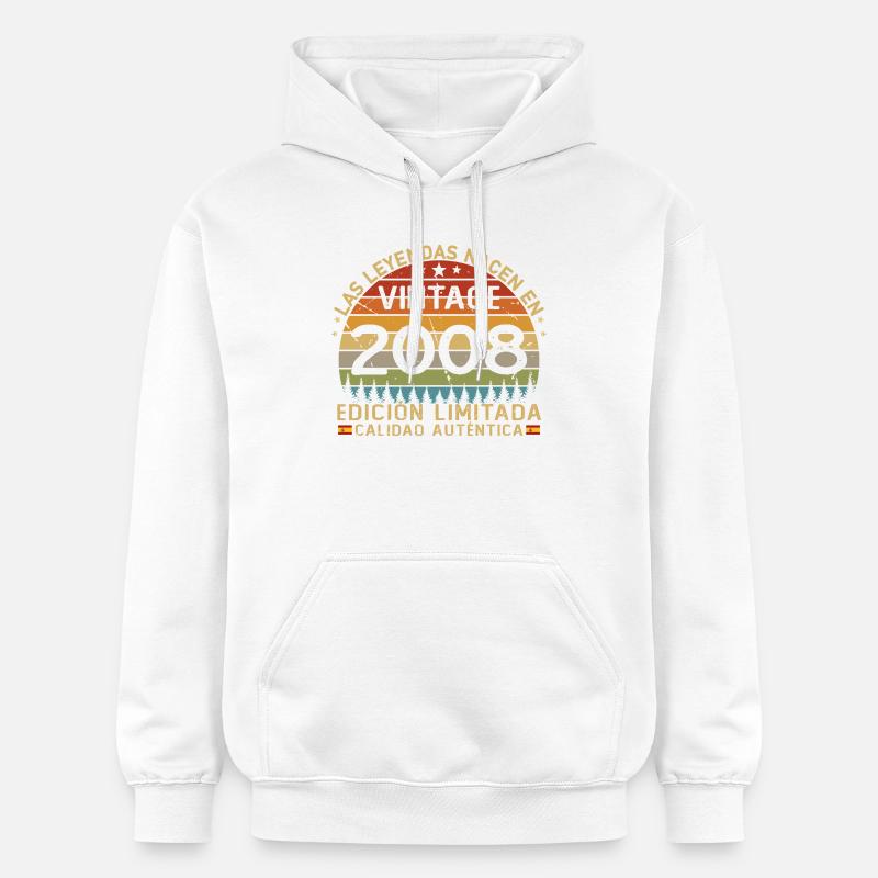 Né en 2008, 18 ans d’anniversaire - Sweat à capuche Softstyle® Gildan Unisexe - blanc