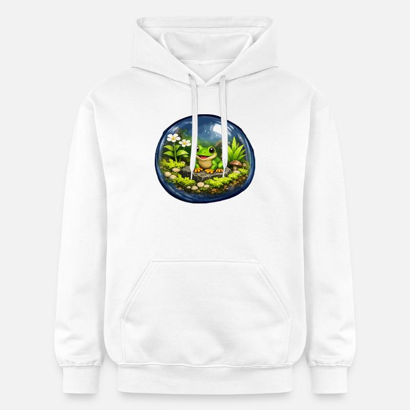 Grenouille dans le terrarium de verre - Sweat à capuche Softstyle® Gildan Unisexe - blanc