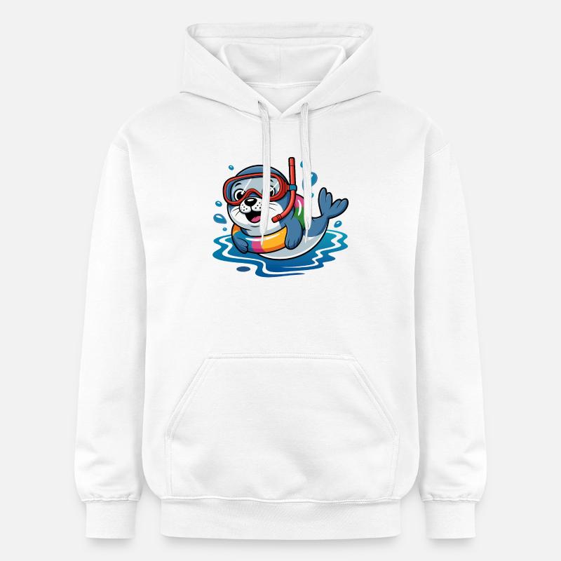 Plongeur des phoques - Sweat à capuche Softstyle® Gildan Unisexe - blanc