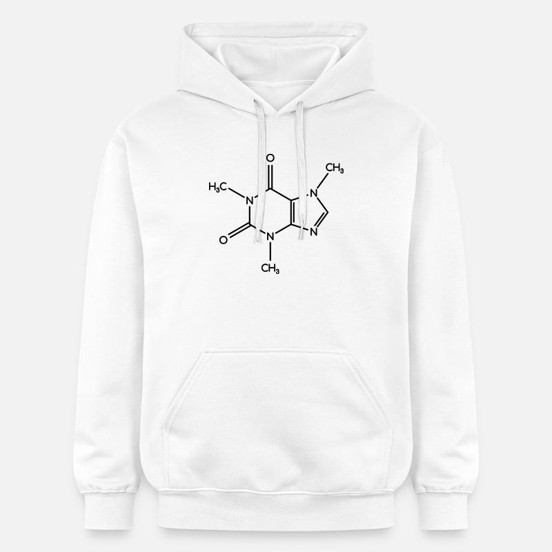 Caffeine Molecule - Structural Formula - Gildan Unisex Softstyle® Midweight Hoodie - white