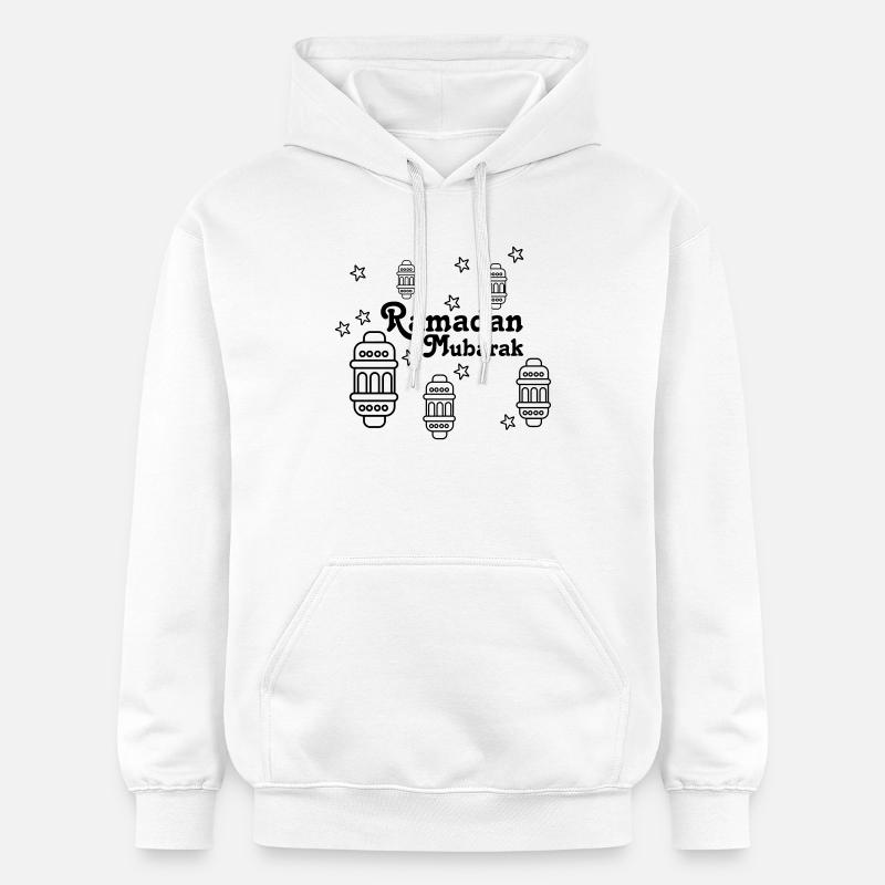 Ramadan Mubarak Lichter, Sternchen - Gildan Unisex Softstyle® Midweight Hoodie - Weiß