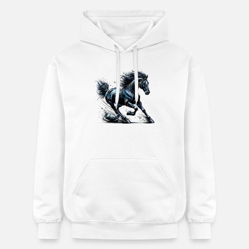 Cheval - Sweat à capuche Softstyle® Gildan Unisexe - blanc