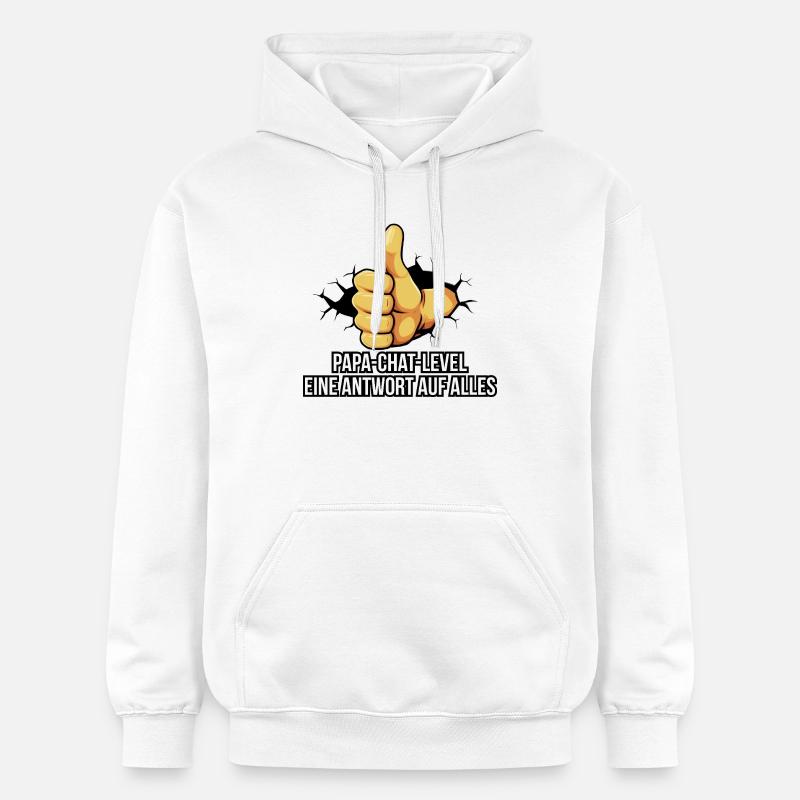 Papa lève le pouce avec lettrage - Sweat à capuche Softstyle® Gildan Unisexe - blanc