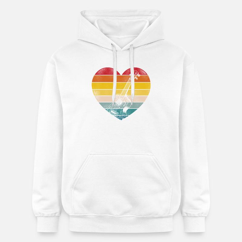 Ukulélé hawaïen ukulélé cœur rétro - Sweat à capuche Softstyle® Gildan Unisexe - blanc