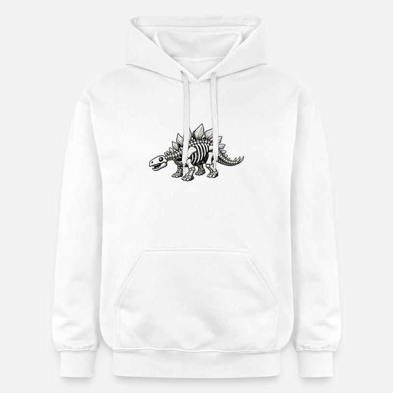 Stegosaurus Skeleton - Gildan Unisex Softstyle® Midweight Hoodie - white