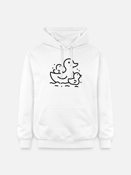 Duck Family - Gildan Unisex Softstyle® Midweight Hoodie - white