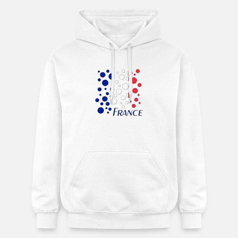 French Circle Dots Pattern - Gildan Unisex Softstyle® Midweight Hoodie - white