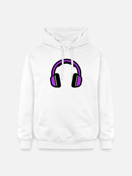 Silhouette musicale des écouteurs - Sweat à capuche Softstyle® Gildan Unisexe - blanc