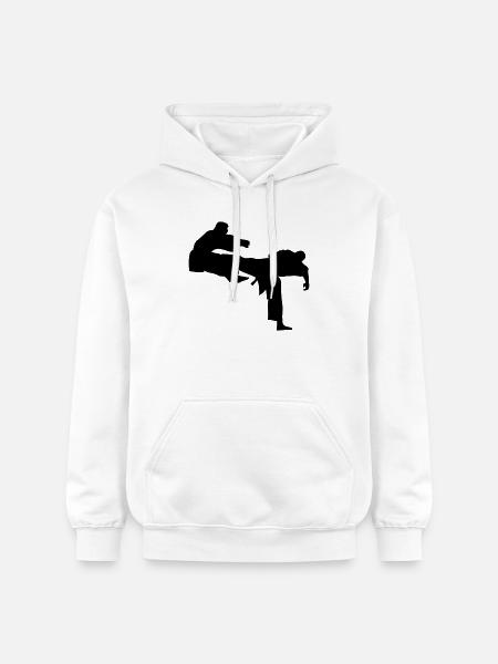 Kick geri kick karaté - Sweat à capuche Softstyle® Gildan Unisexe - blanc