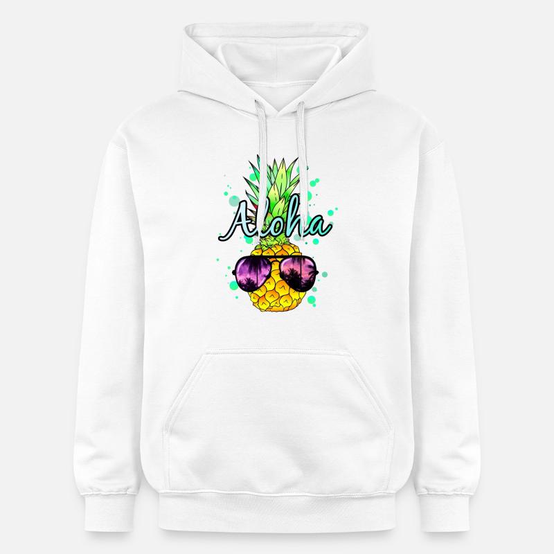 Ananas Aloha - Sweat à capuche Softstyle® Gildan Unisexe - blanc