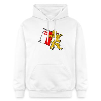 Lion with flag Utrecht Utrecht flag - Gildan Unisex Softstyle® Midweight Hoodie - white - Front - Liana (172cm) & Jaron (178cm)