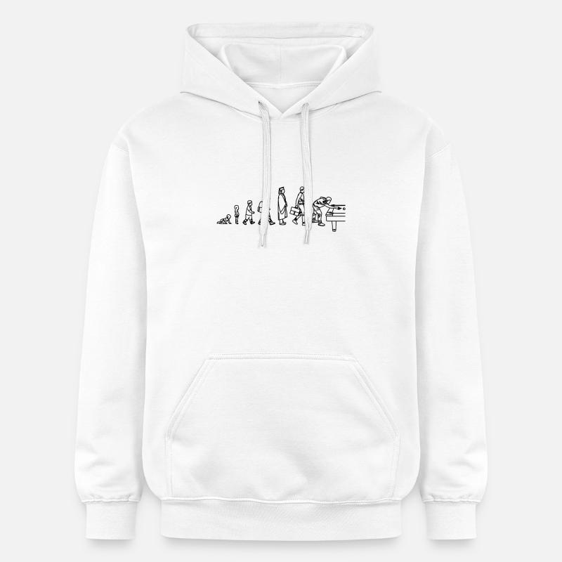 Évolution du billard - Sweat à capuche Softstyle® Gildan Unisexe - blanc