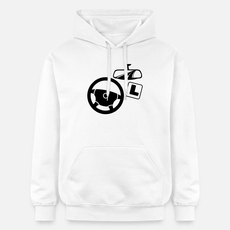 Logo de l’instructeur de conduite - Sweat à capuche Softstyle® Gildan Unisexe - blanc