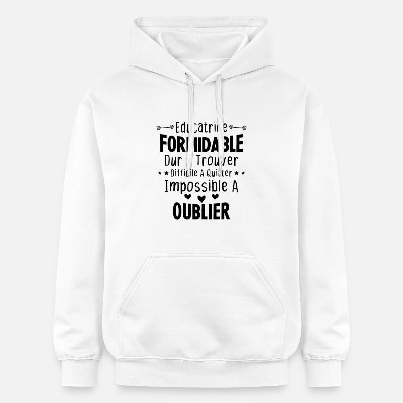 Éducatrice formidable cadeau Éducatrice d'école - Sweat à capuche Softstyle® Gildan Unisexe - blanc
