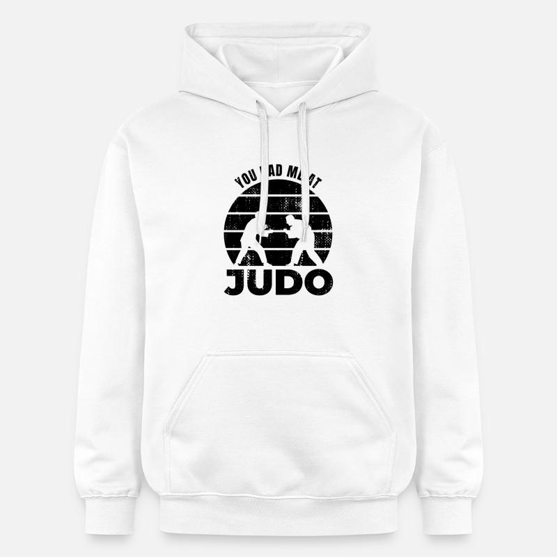 Drôle de citation de judoka - Sweat à capuche Softstyle® Gildan Unisexe - blanc